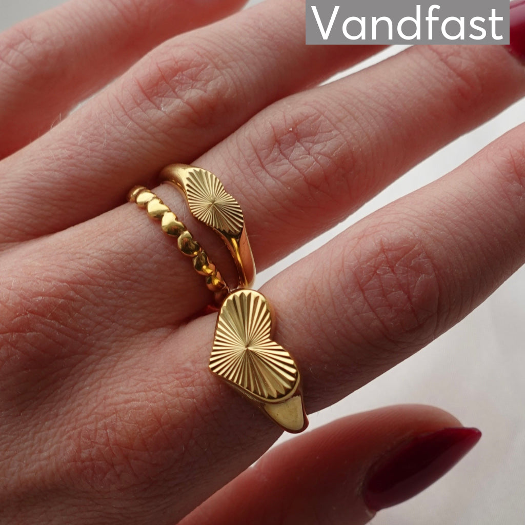 ANNEBRAUNER Sun Heart Ring 18K Guldbelagt