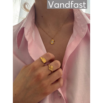 ANNEBRAUNER Sun Oval Zirconia Halskæde 18K Guldbelagt - Halskæde