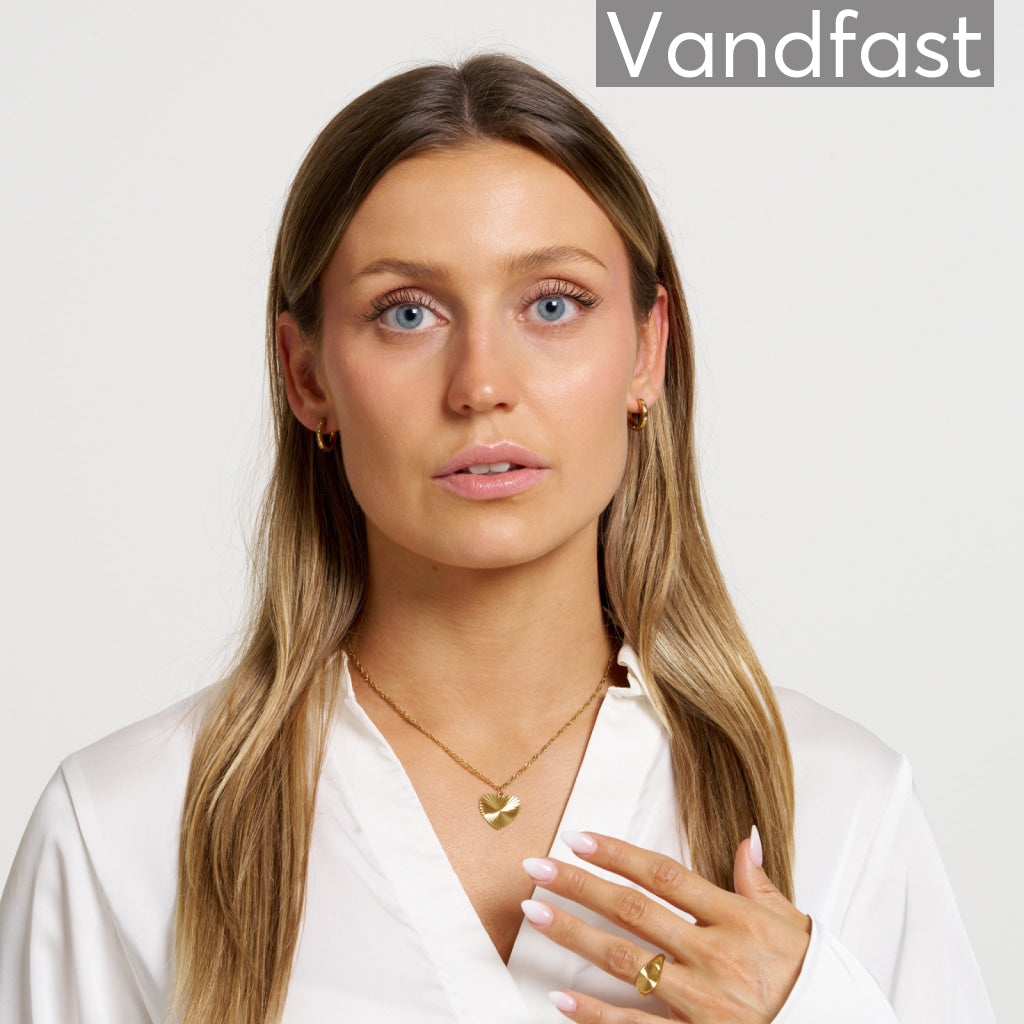 ANNEBRAUNER Sun Texture Heart Halskæde 18K Guldbelagt