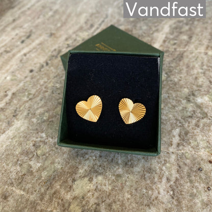 ANNEBRAUNER Sun Texture Heart Studs Øreringe 18K Guldbelagt - Ørering