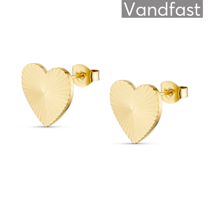 ANNEBRAUNER Sun Texture Heart Studs Øreringe 18K Guldbelagt - Ørering