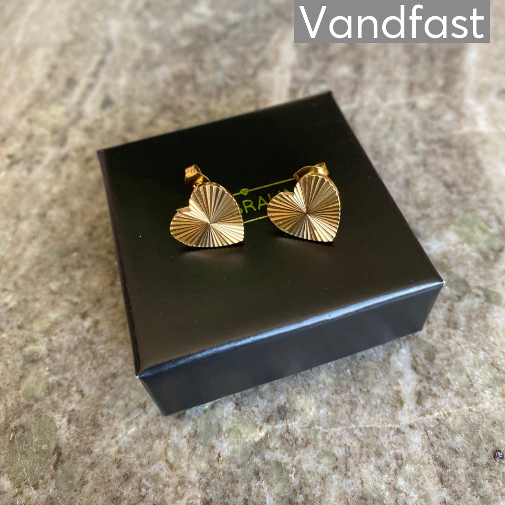 ANNEBRAUNER Sun Texture Heart Studs Øreringe 18K Guldbelagt - Ørering