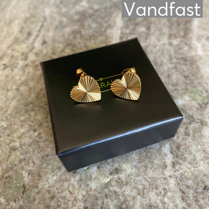 ANNEBRAUNER Sun Texture Heart Studs Øreringe 18K Guldbelagt - Ørering