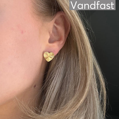 ANNEBRAUNER Sun Texture Heart Studs Øreringe 18K Guldbelagt - Ørering