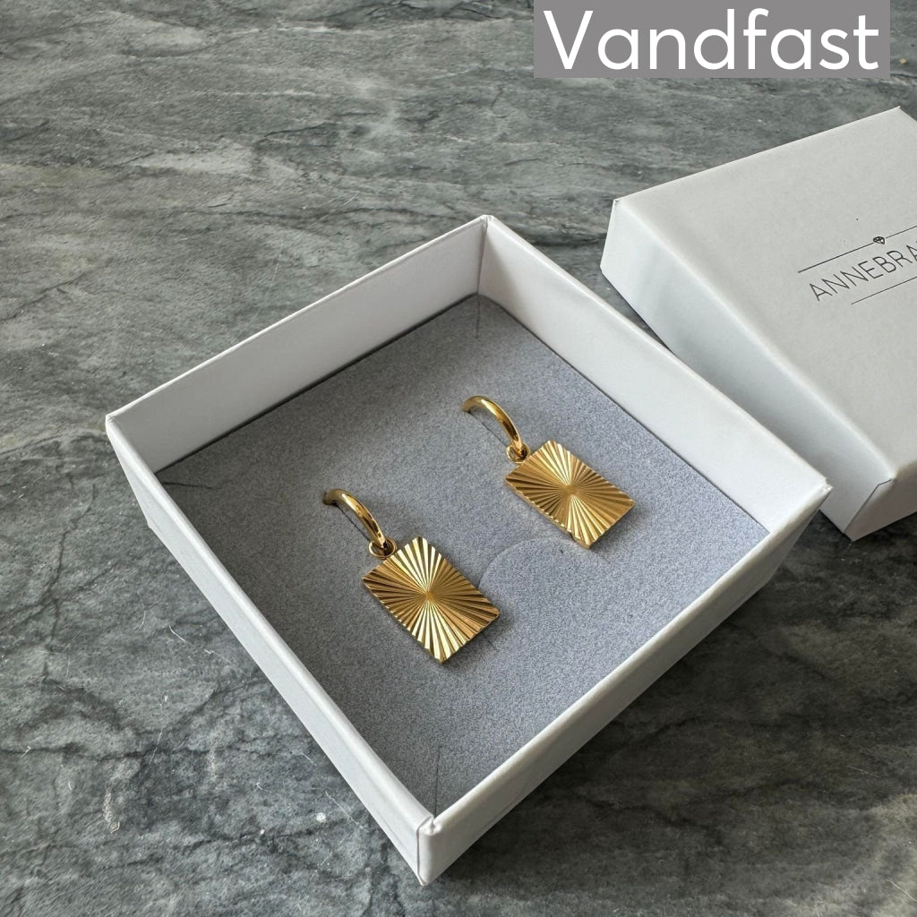 Annebrauner Sun Texture Rectangle Earrings