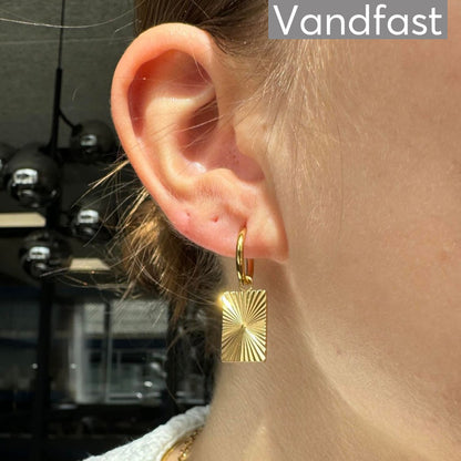 Annebrauner Sun Texture Rectangle Earrings