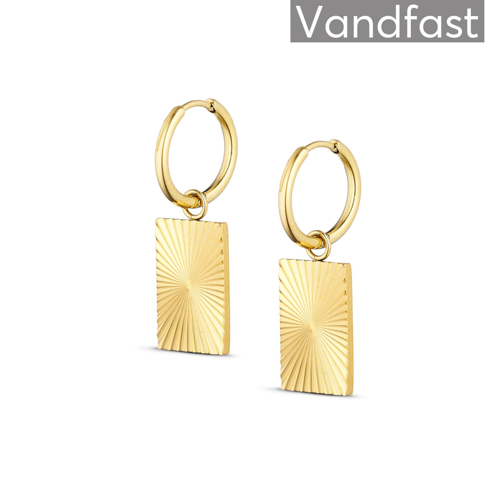 Annebrauner Sun Texture Rectangle Earrings