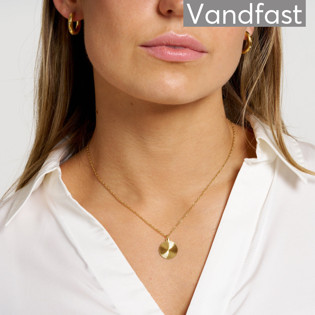 ANNEBRAUNER Sun Texture Round Halskæde 18K Guldbelagt