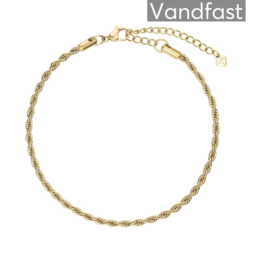 ANNEBRAUNER Swirl Ankelkæde 18k Guldbelagt