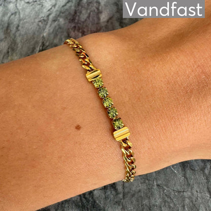 Annebrauner Panzer Tennis Peridot Bracelet