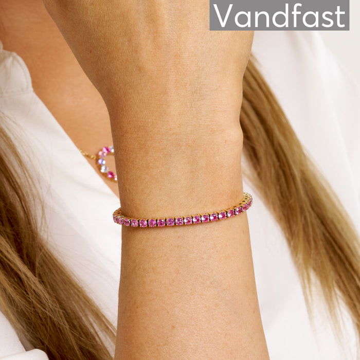 ANNEBRAUNER Tennis Petite Rose Armbånd 18K Guldbelagt