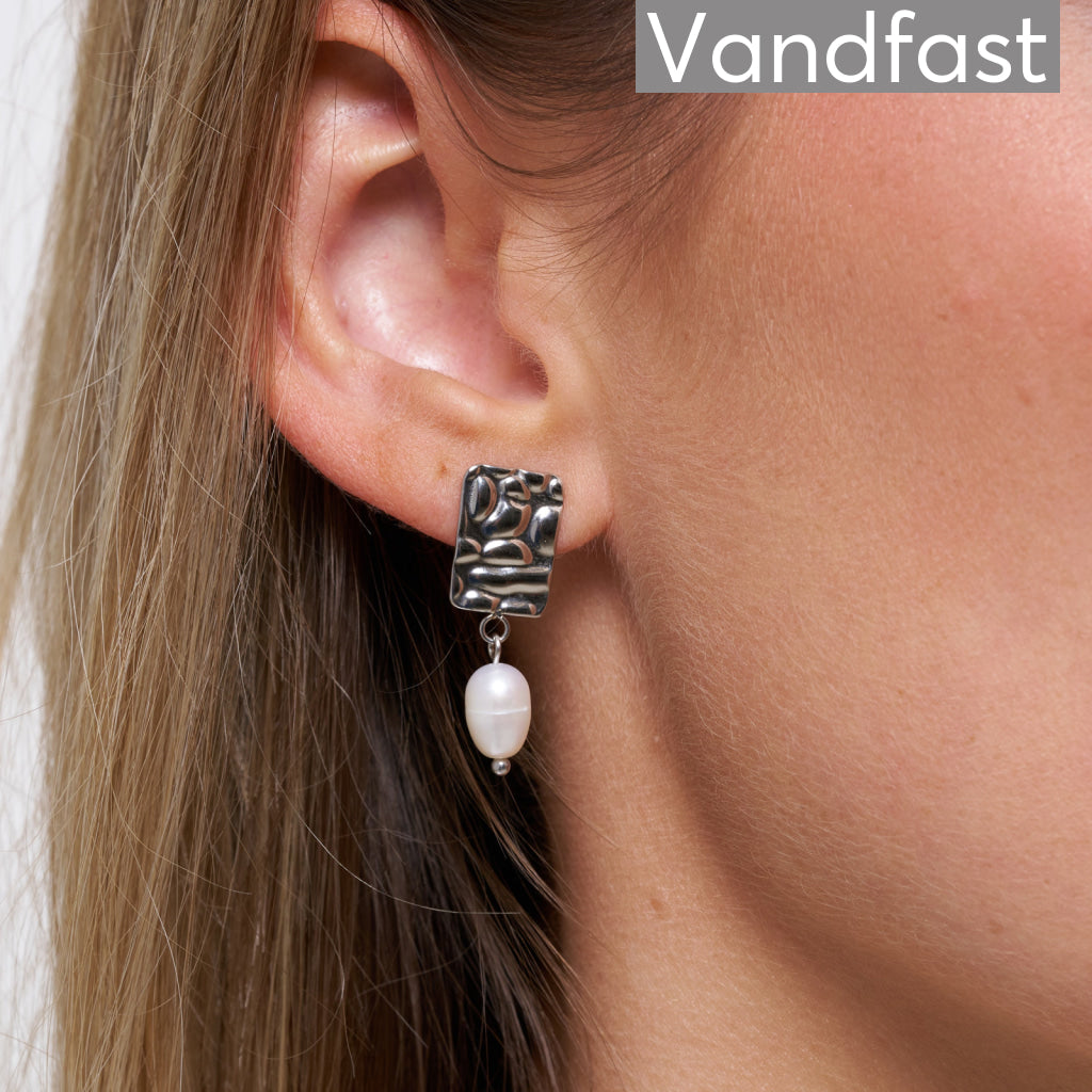 Annebrauner Texture Pearl Square Earrings