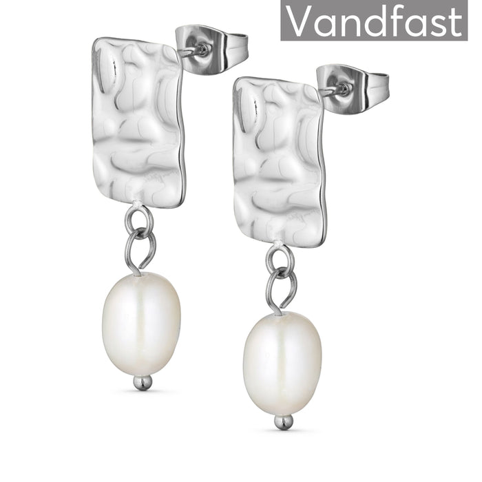 Annebrauner Texture Pearl Square Earrings