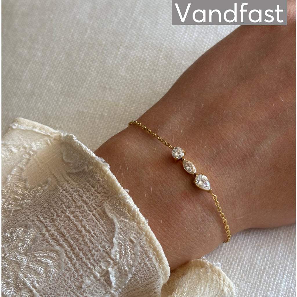 ANNEBRAUNER Triple Zirconia Armbånd 18K Guldbelagt - Armbånd