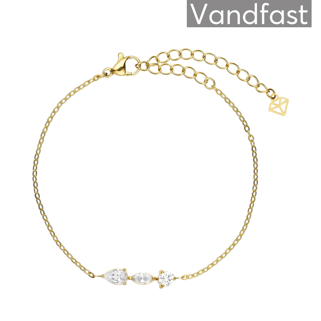 ANNEBRAUNER Triple Zirconia Armbånd 18K Guldbelagt - Armbånd