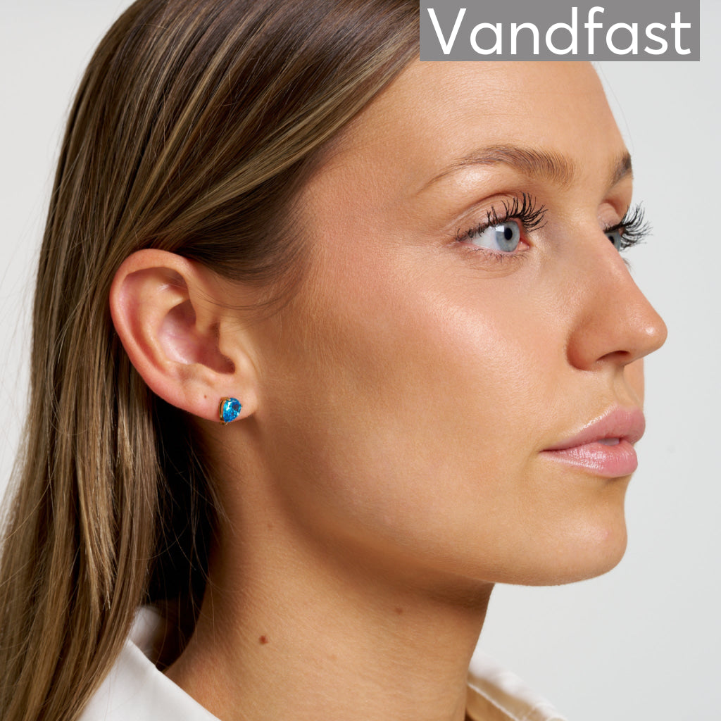 ANNEBRAUNER Waterdrop Blue Topaz Øreringe 18K Guldbelagt