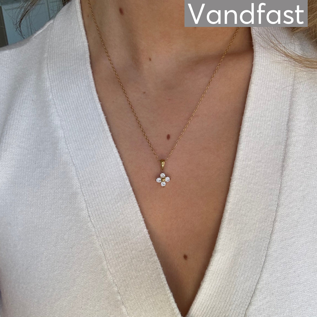 ANNEBRAUNER Zirconia Flower Halskæde 18K Guldbelagt - Halskæde