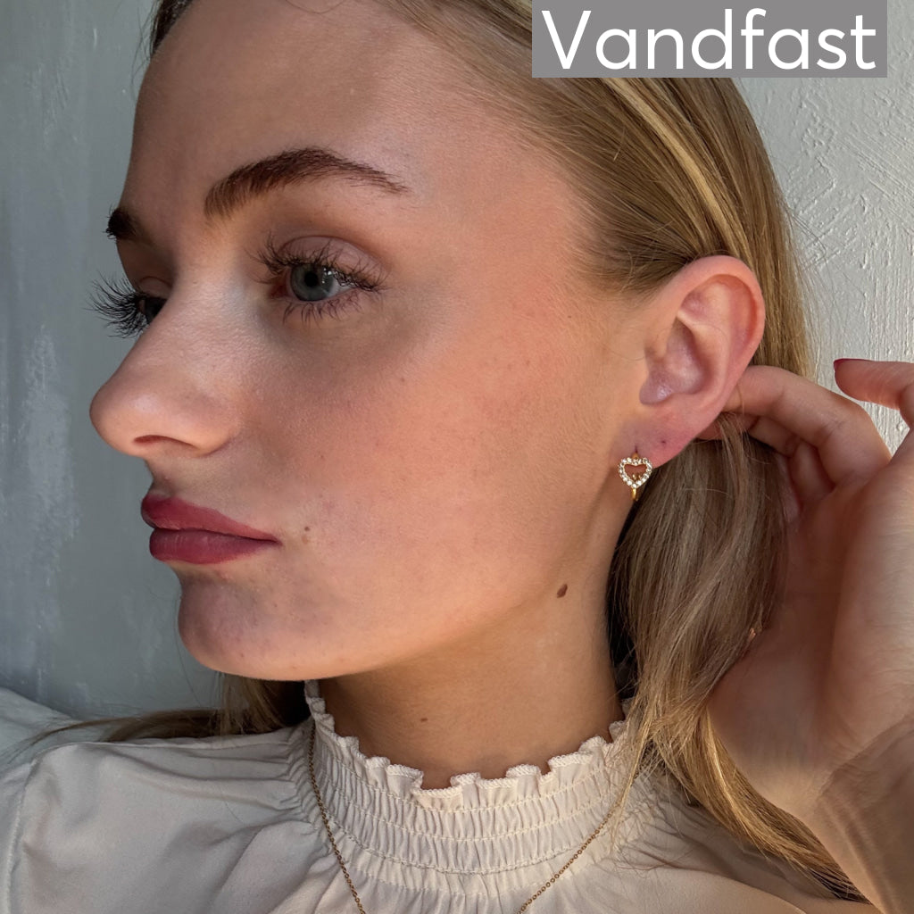 ANNEBRAUNER Zirconia Heart Creole Øreringe 18K Guldbelagt - Ørering
