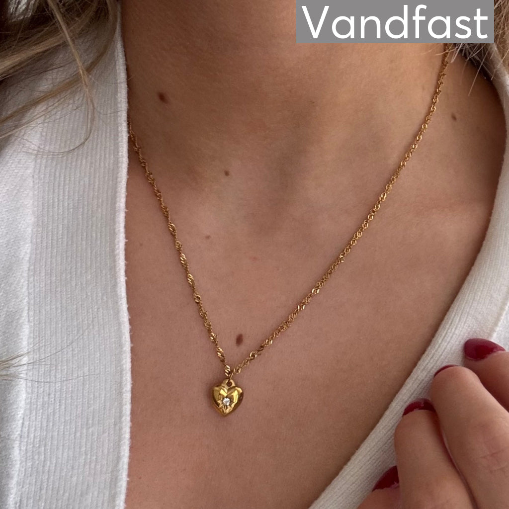 ANNEBRAUNER Zirconia Heart Halskæde 18K Guldbelagt - Halskæde