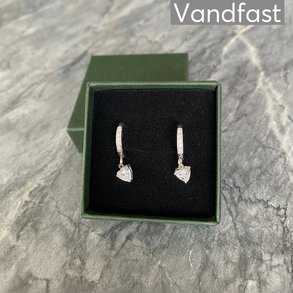 ANNEBRAUNER Zirconia Heart Hoop Øreringe - Ørering