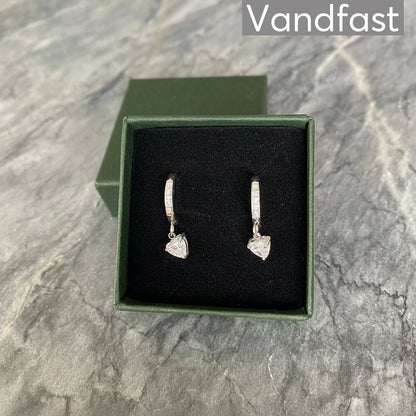 ANNEBRAUNER Zirconia Heart Hoop Øreringe - Ørering