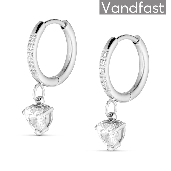 ANNEBRAUNER Zirconia Heart Hoop Øreringe - Ørering