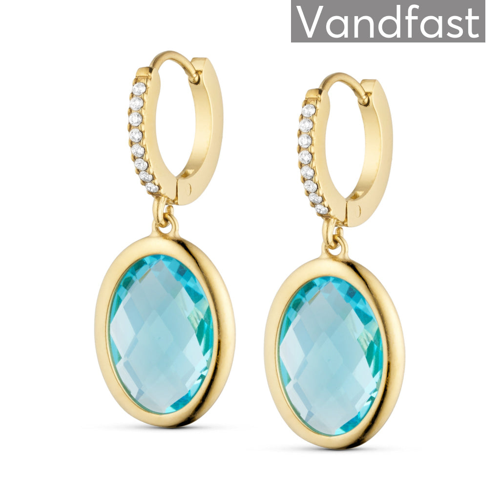 ANNEBRAUNER Zirconia Imperial Aqua Blue Øreringe 18K Guldbelagt
