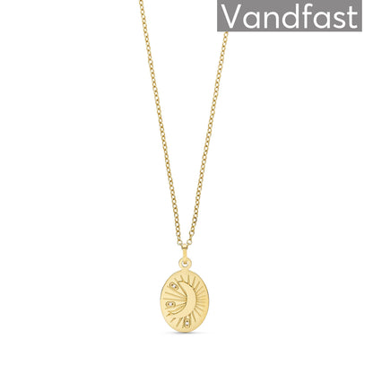 ANNEBRAUNER Zirconia Moon Halskæde 18K Guldbelagt