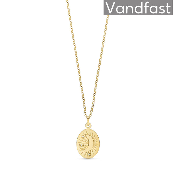 ANNEBRAUNER Zirconia Moon Halskæde 18K Guldbelagt