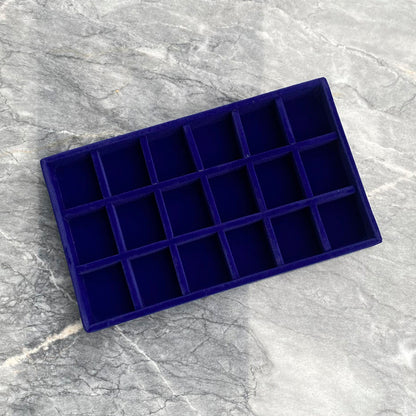 ANNEBRAUNER Velour Smykkebakke 18 Sektioner Blue