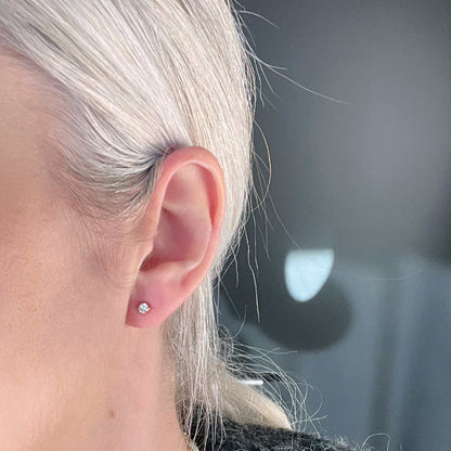 ANNEBRAUNER Princess 3 mm Clear Øreringe 18K Guldbelagt