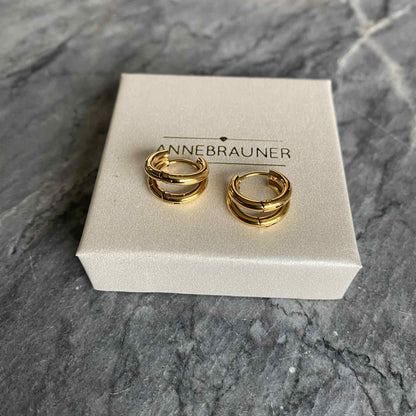 ANNEBRAUNER Double Creole Øreringe 18K Guldbelagt