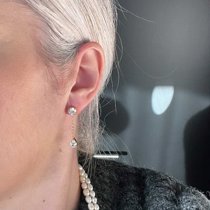 ANNEBRAUNER Zirconia Chain Øreringe 18K Guldbelagt