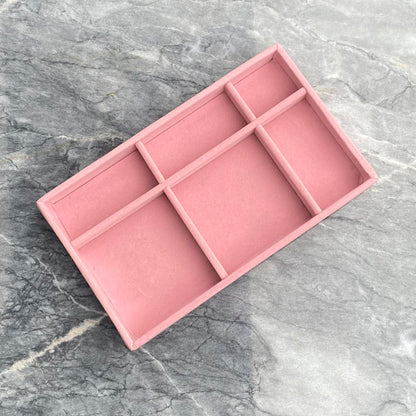 ANNEBRAUNER Velour Smykkebakke 6 Sektioner Pink