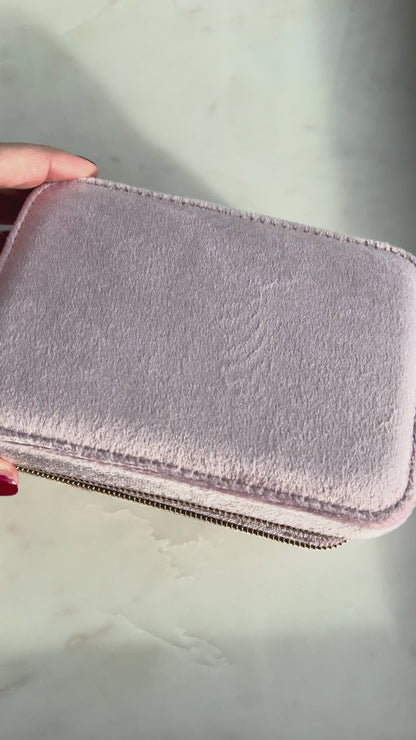 ANNEBRAUNER Pink Velour Smykkeskrin