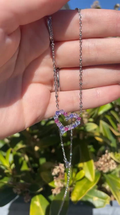 ANNEBRAUNER Big Heart Necklace Rose/Violet