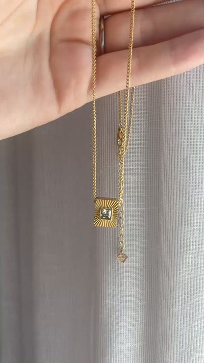 ANNEBRAUNER Sun Burst Rectangle Necklace