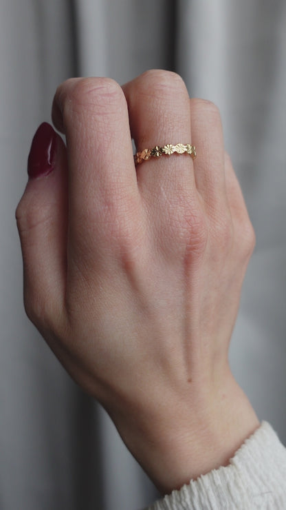 ANNEBRAUNER Sun Burst Flower Ring 18K Guldbelagt