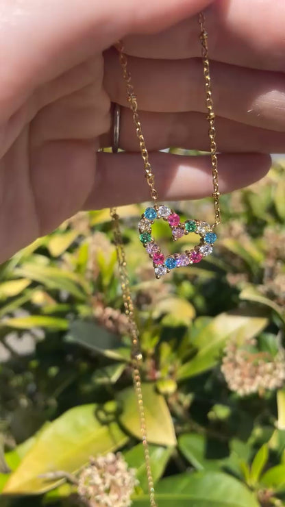 ANNEBRAUNER Big Heart Necklace Rose/Pink