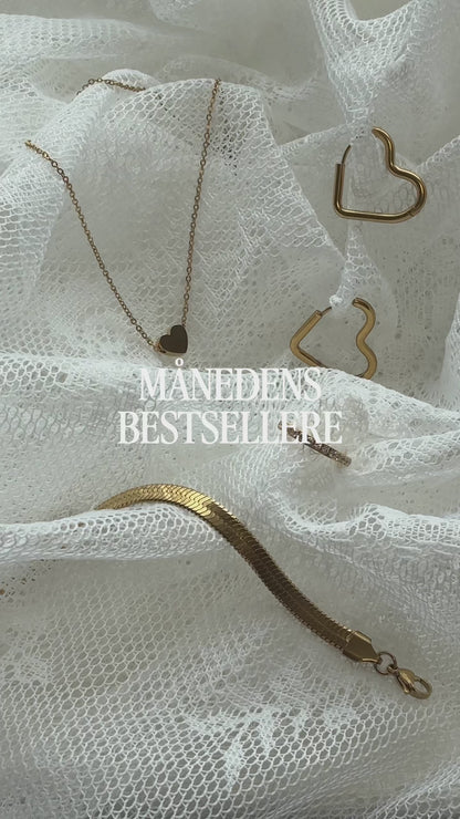 ANNEBRAUNER Creole Every Day Heart Øreringe 18K Guldbelagt