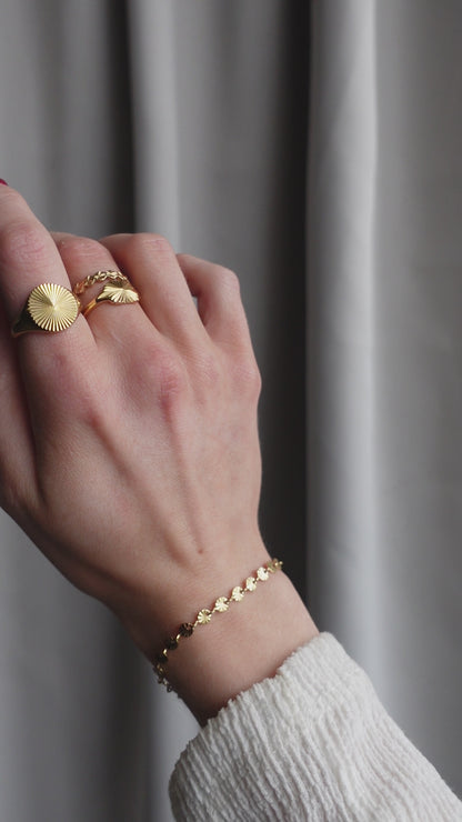ANNEBRAUNER Sun Burst Flower Ring 18K Guldbelagt