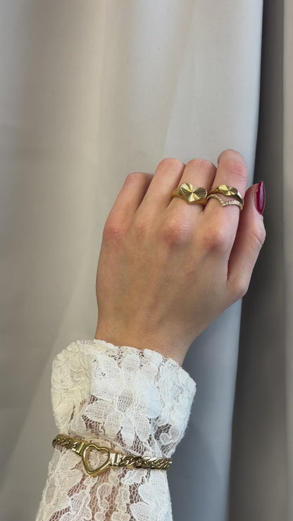 ANNEBRAUNER Sun Heart Ring 18K Guldbelagt