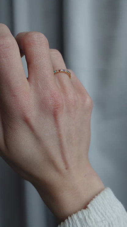 ANNEBRAUNER Side Ring Multicolor Ring 18K Guldbelagt