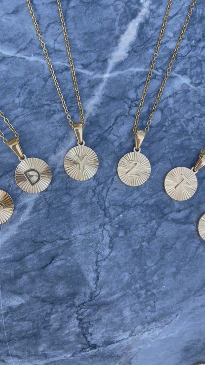ANNEBRAUNER Sun Burst Letter Necklace