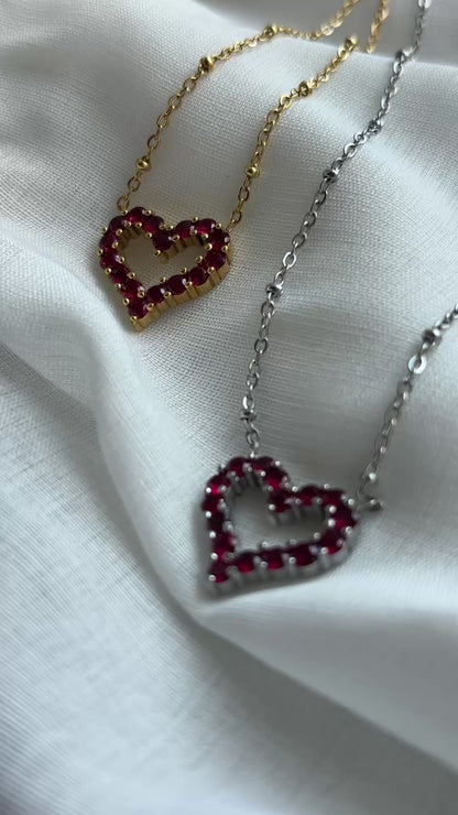 ANNEBRAUNER Big Red Heart Limited Edition Halskæde 18K Guldbelagt