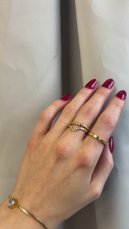 ANNEBRAUNER Snake Heart Zirconia Armbånd 18K Guldbelagt