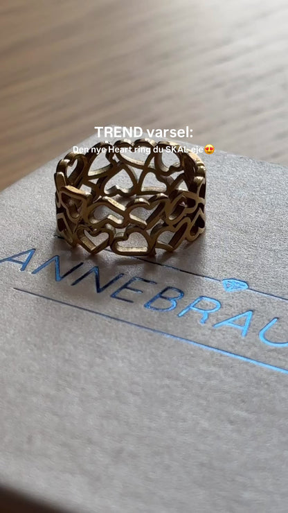 ANNEBRAUNER Hjerte Ring 18K Guldbelagt