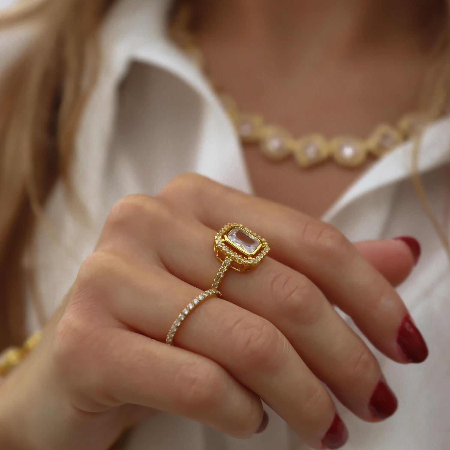 ANNEBRAUNER Square Princess Ring